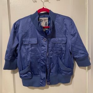 Doll house, blue short sleeve buttoned down jacket